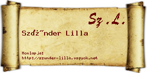 Szünder Lilla névjegykártya